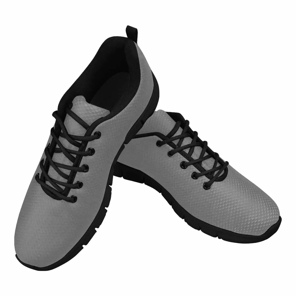 Sneakers for Men - Grey and Black - Canvas Mesh Athletic Running Shoes by inQue.Style