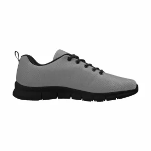 Sneakers for Men - Grey and Black - Canvas Mesh Athletic Running Shoes by inQue.Style