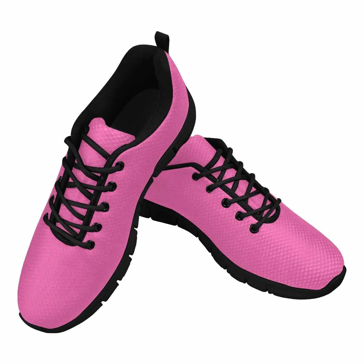 Sneakers for Men - Pink and Black - Canvas Mesh Athletic Running Shoes by inQue.Style