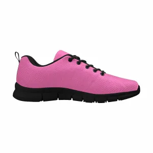 Sneakers for Men - Pink and Black - Canvas Mesh Athletic Running Shoes by inQue.Style