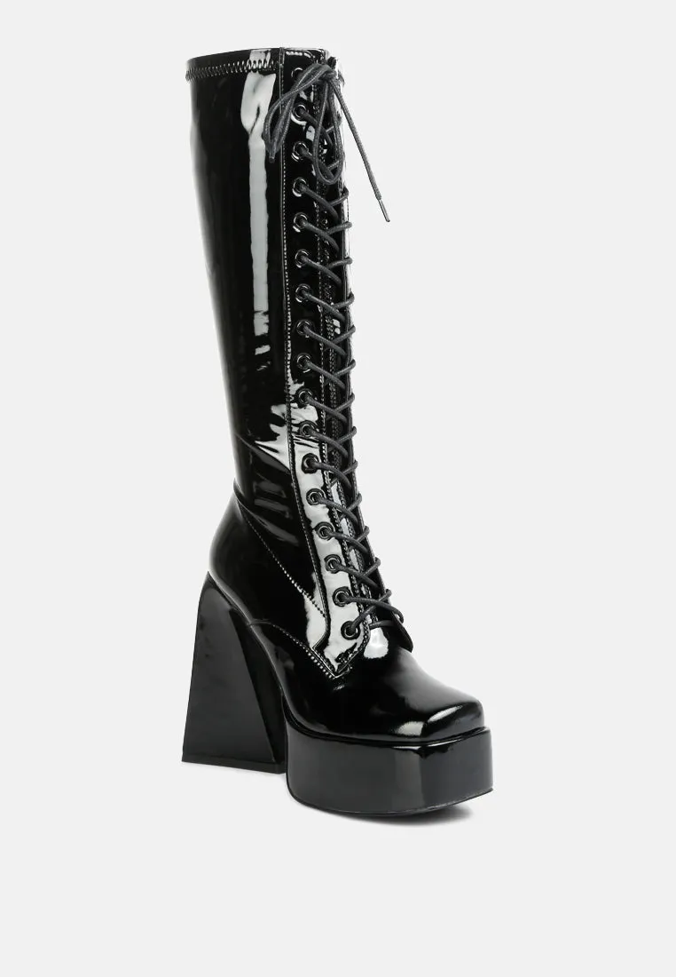 Snowflakes High Platform Calf Boots By Ruw