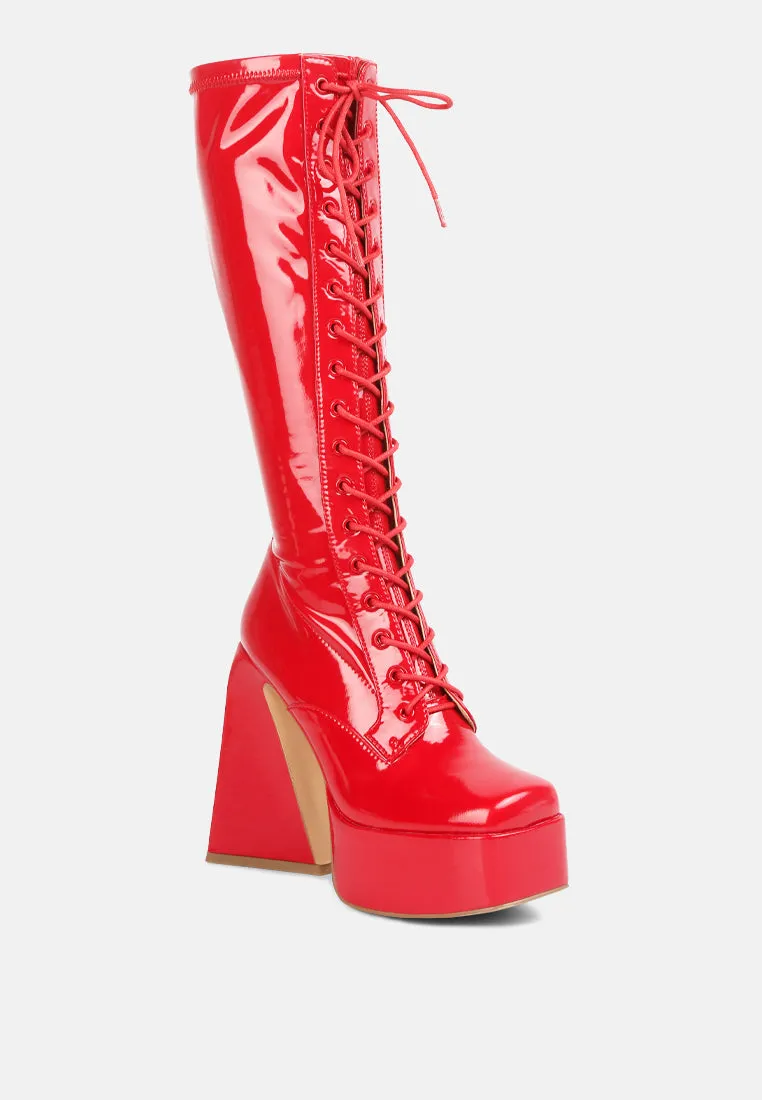 Snowflakes High Platform Calf Boots By Ruw