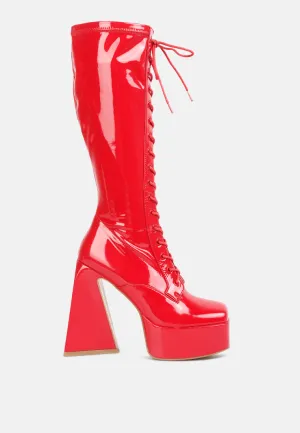 Snowflakes High Platform Calf Boots By Ruw