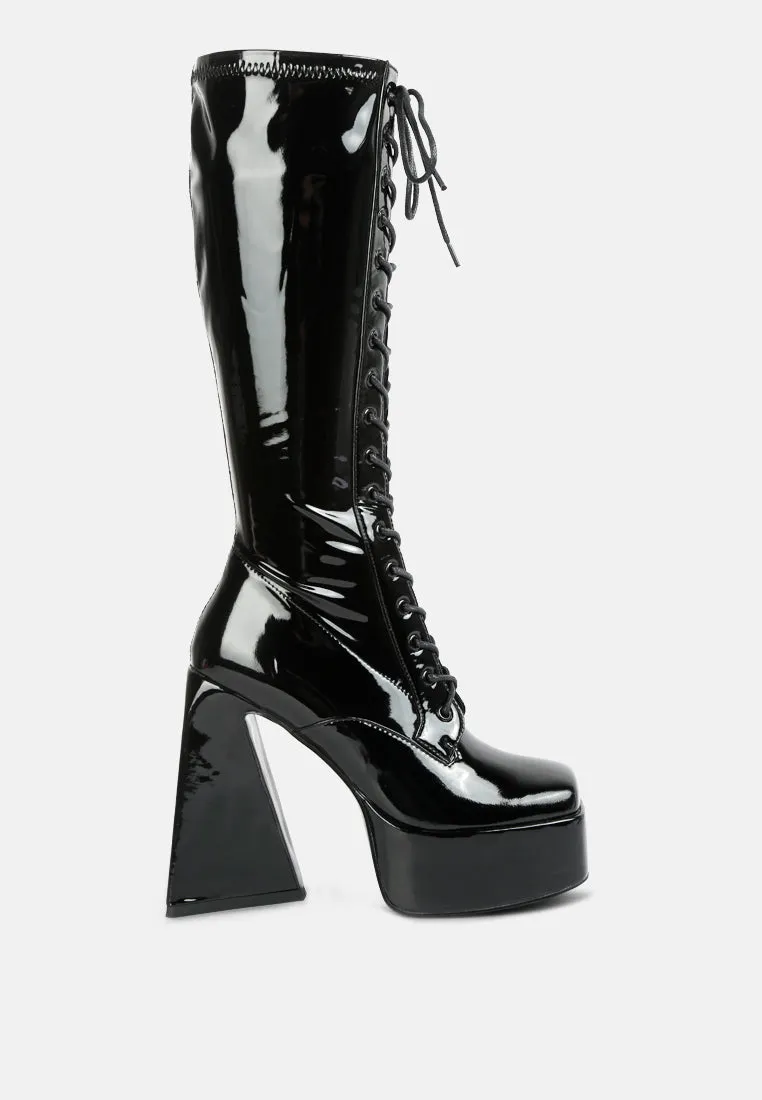 Snowflakes High Platform Calf Boots By Ruw
