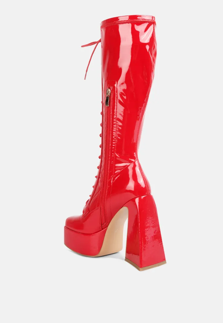 Snowflakes High Platform Calf Boots By Ruw