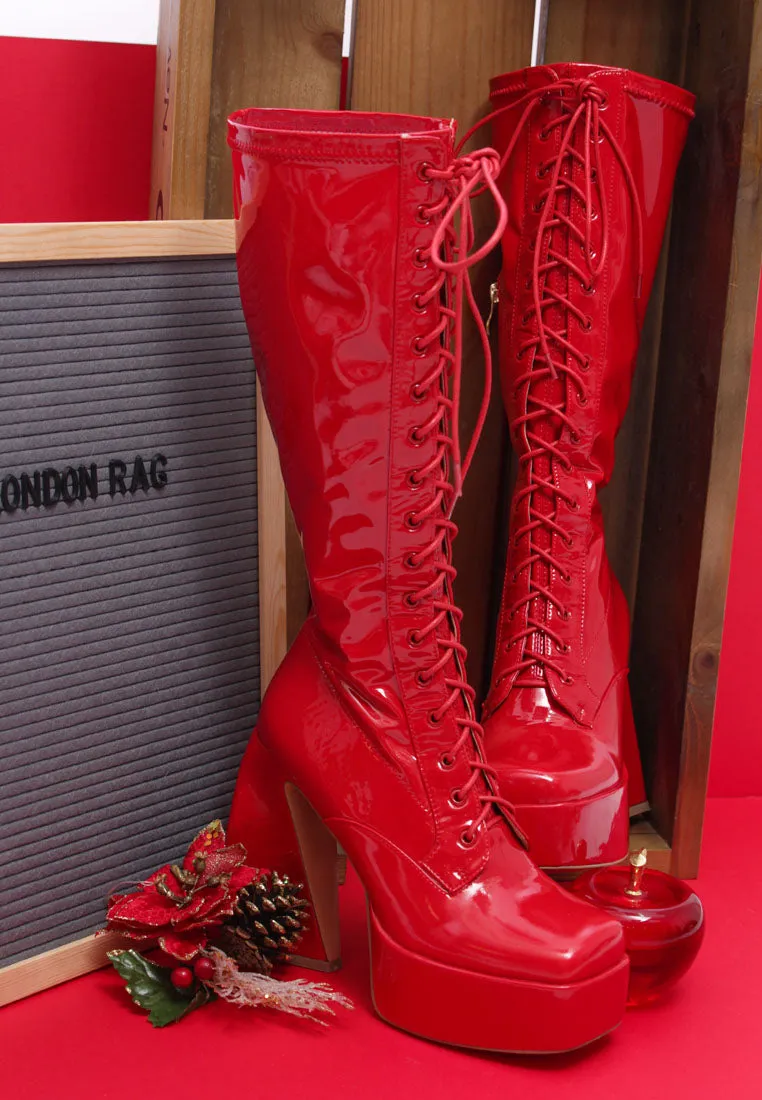 Snowflakes High Platform Calf Boots By Ruw