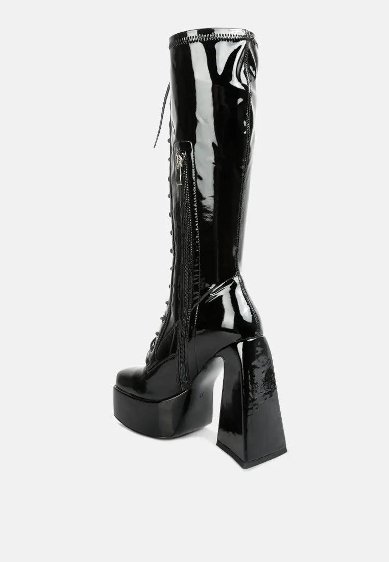 Snowflakes High Platform Calf Boots By Ruw