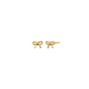 Solid Mini Bow Stud Earring 14K