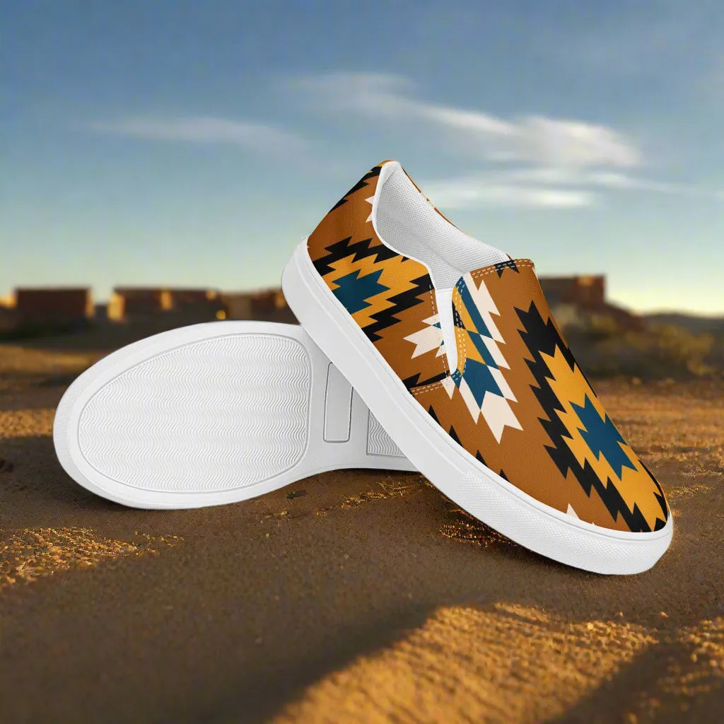 Southwest Collection Men's Slip-On Shoes Pueblo Native Pattern