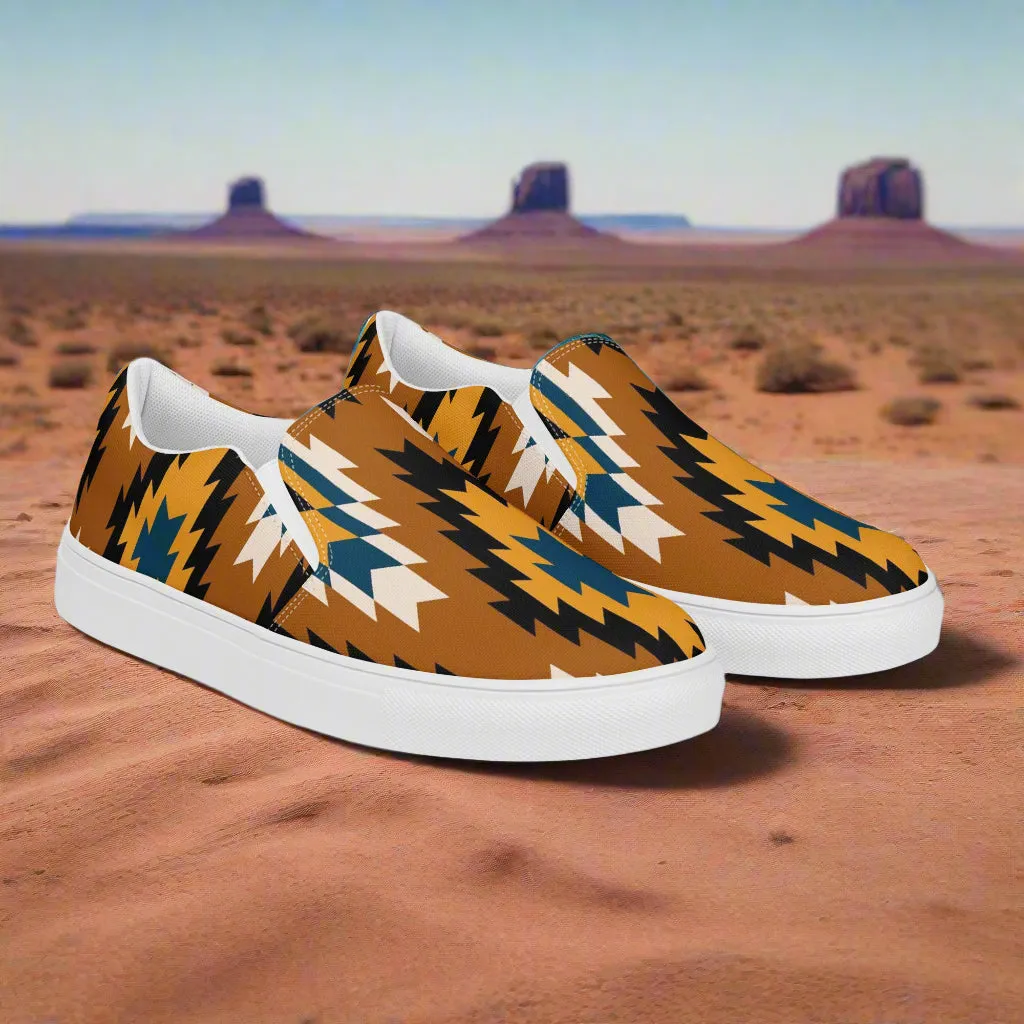 Southwest Collection Men's Slip-On Shoes Pueblo Native Pattern