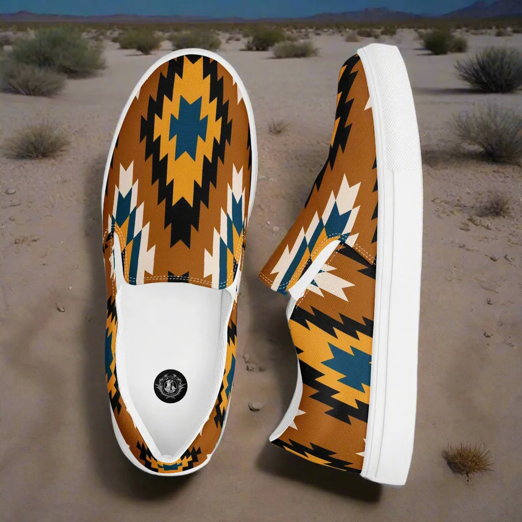 Southwest Collection Men's Slip-On Shoes Pueblo Native Pattern