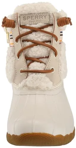 Sperry Women's Saltwater Sherpa Rain Boot, Rainbow Ivory, 10