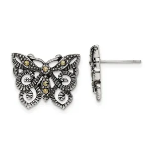 Stainles Steel Butterfly Post Earrings