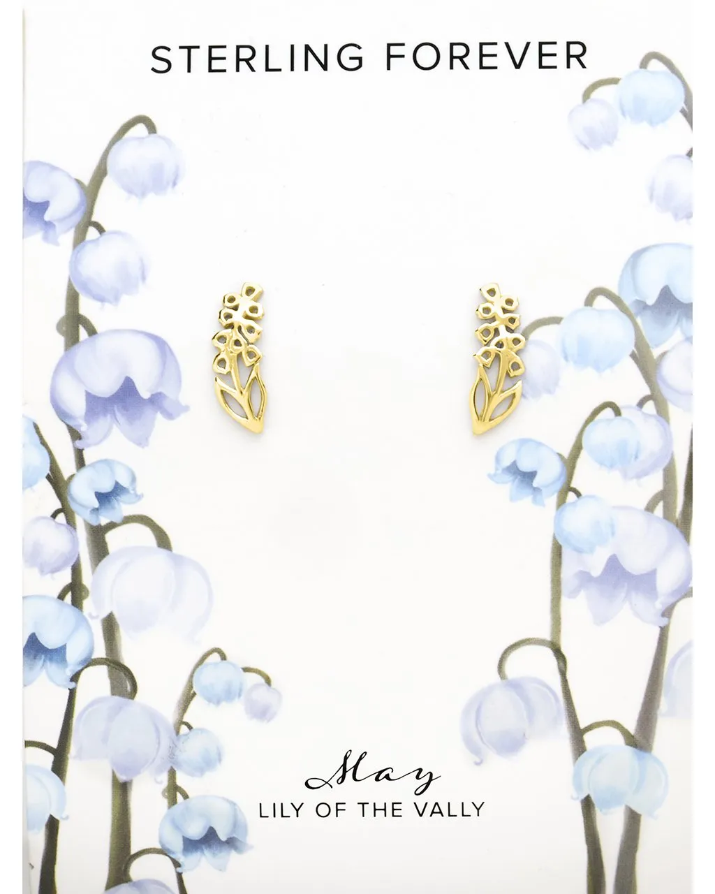 Sterling Silver Birth Flower Stud Earrings