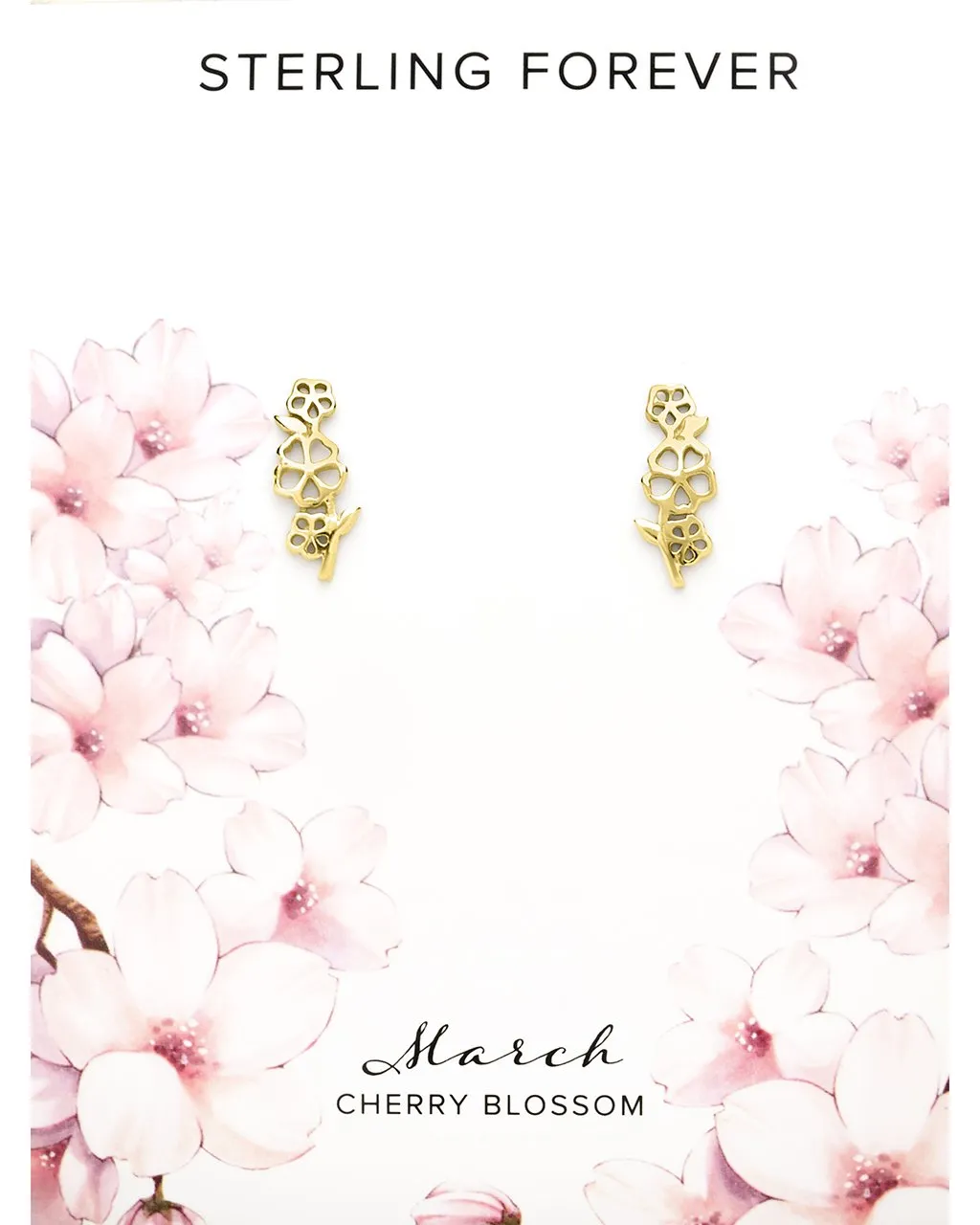 Sterling Silver Birth Flower Stud Earrings
