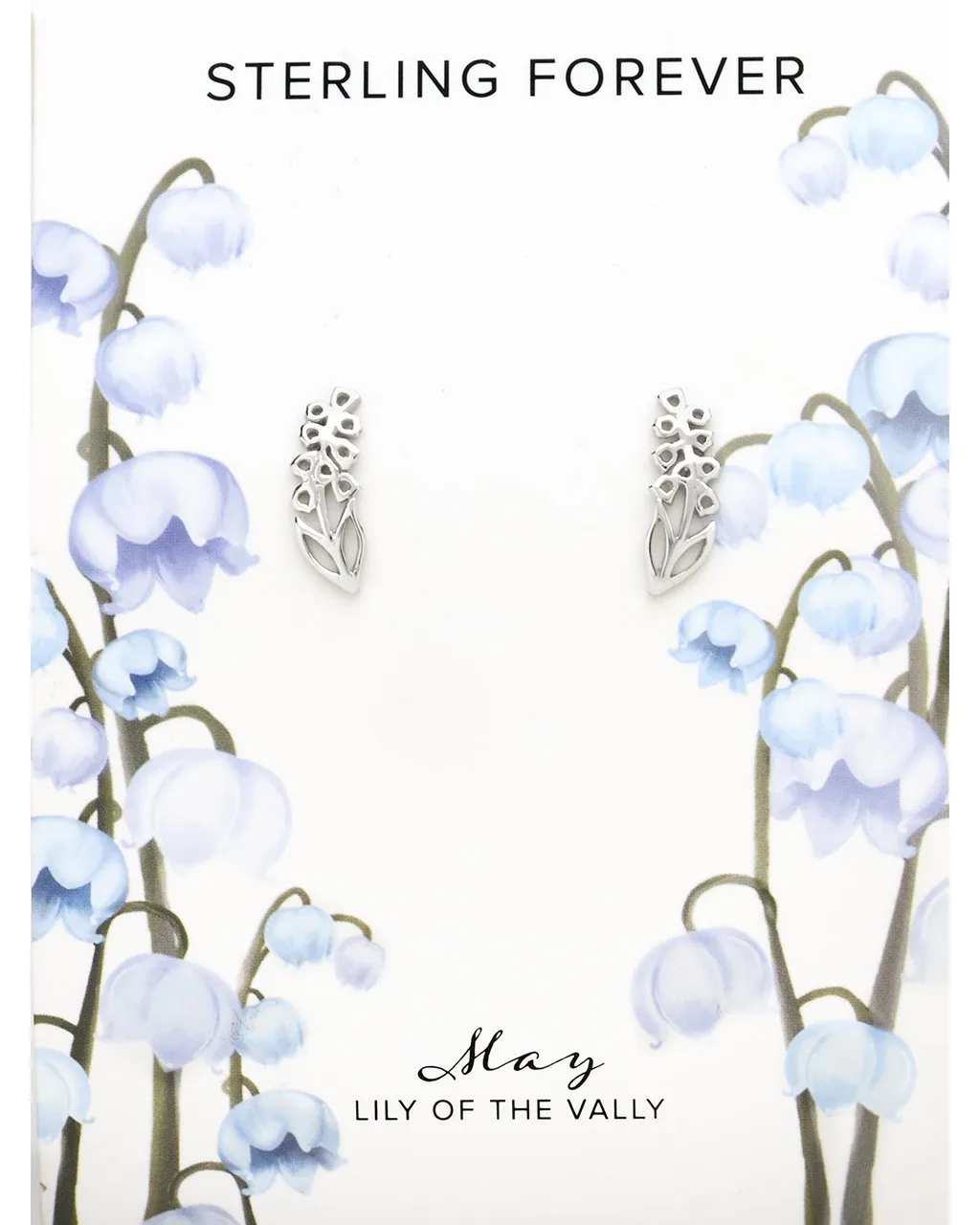 Sterling Silver Birth Flower Stud Earrings