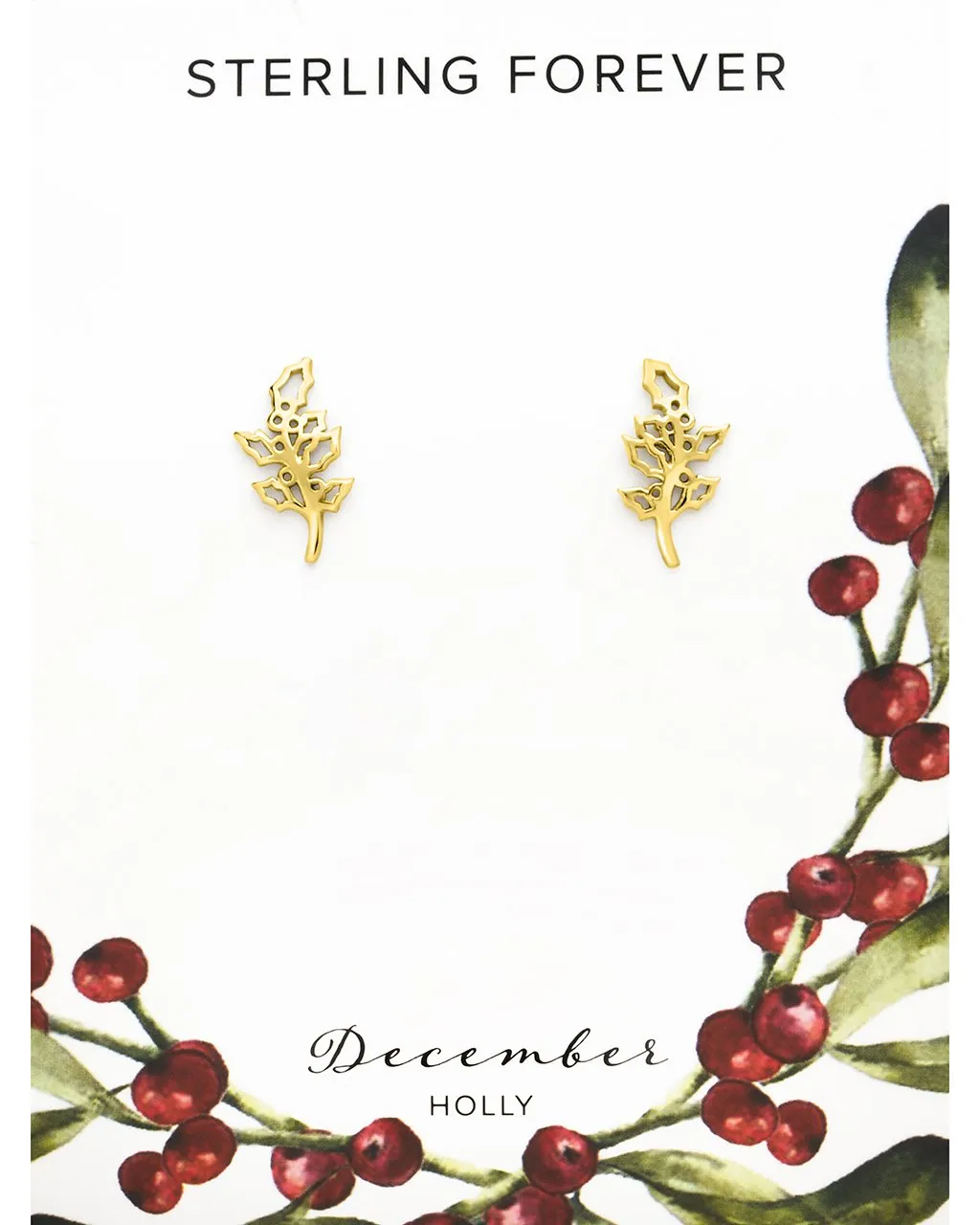Sterling Silver Birth Flower Stud Earrings