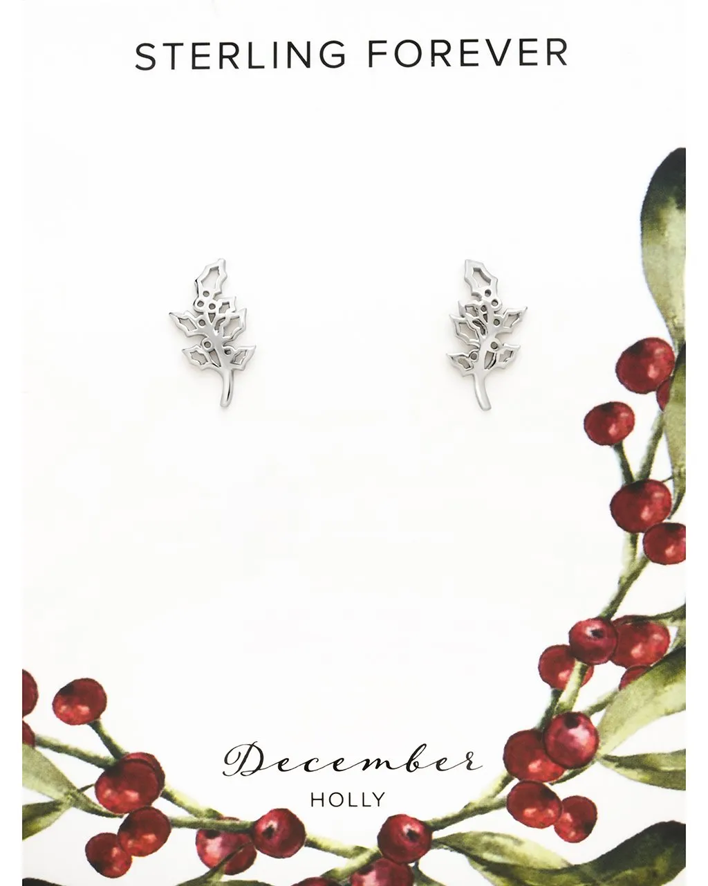 Sterling Silver Birth Flower Stud Earrings