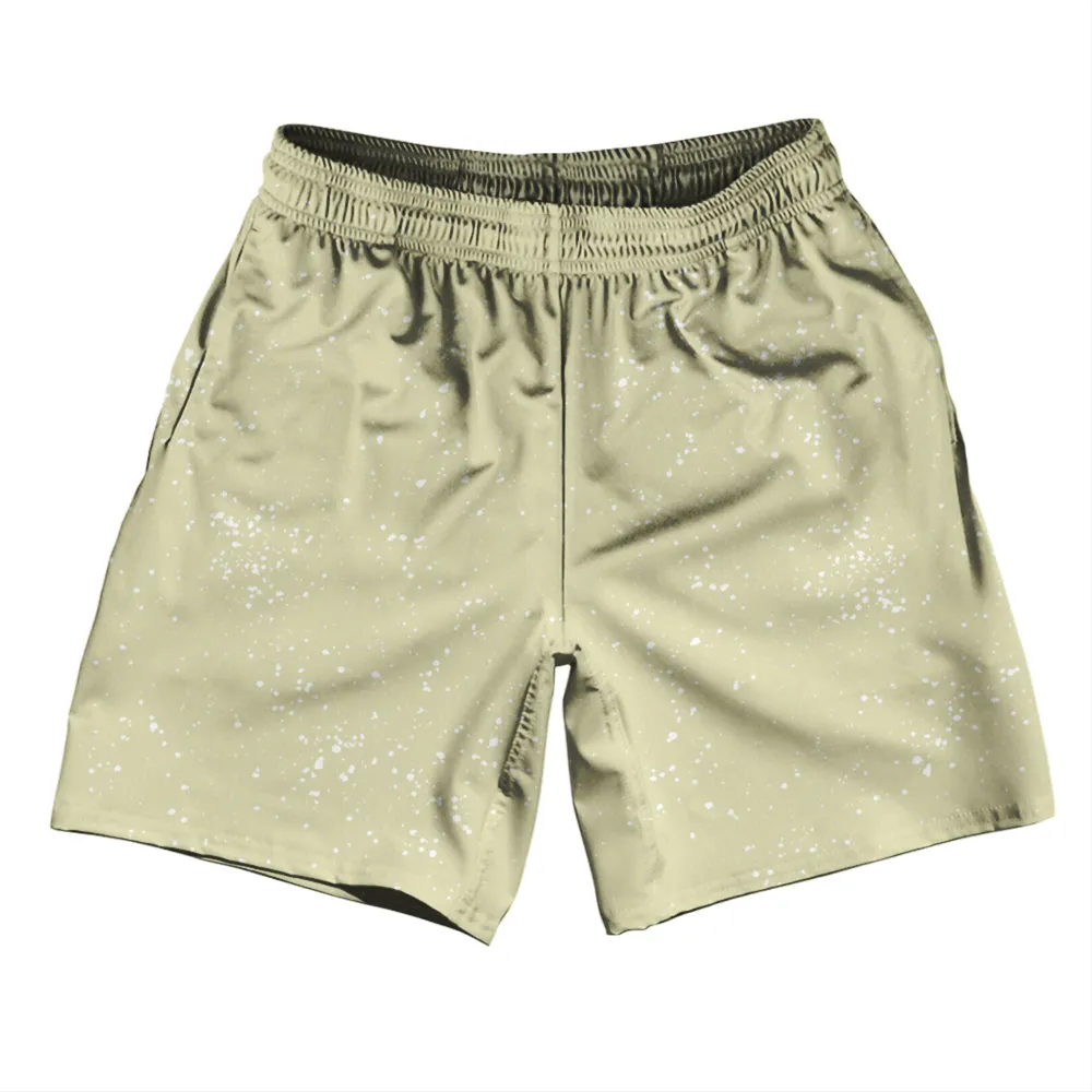 Super Fly Pattern Vegas Gold and White Soccer Shorts Made In USA