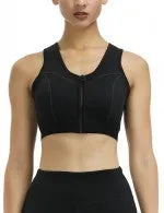 Sweat It Out Neoprene Zipper Sport Bra