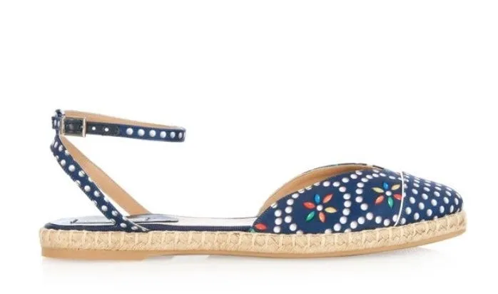 Tabitha Simmons Navy Multi Bead Print