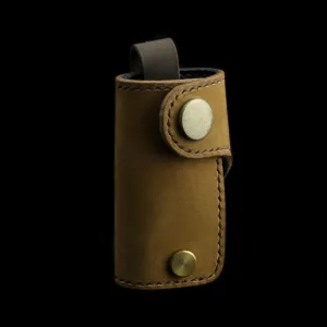 Tan Brown Nubuck Leather Key Holder