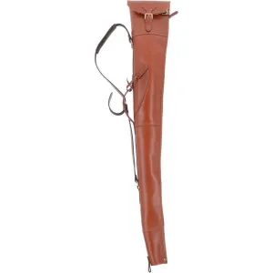 Tan Leather Shotgun Slip Case With Leather Flap Closure