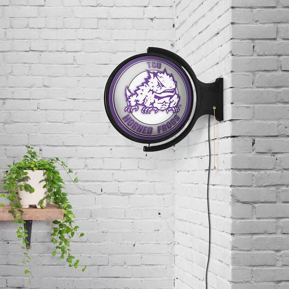 TCU Horned Frogs: Mascot - Original Round Rotating Lighted Wall Sign