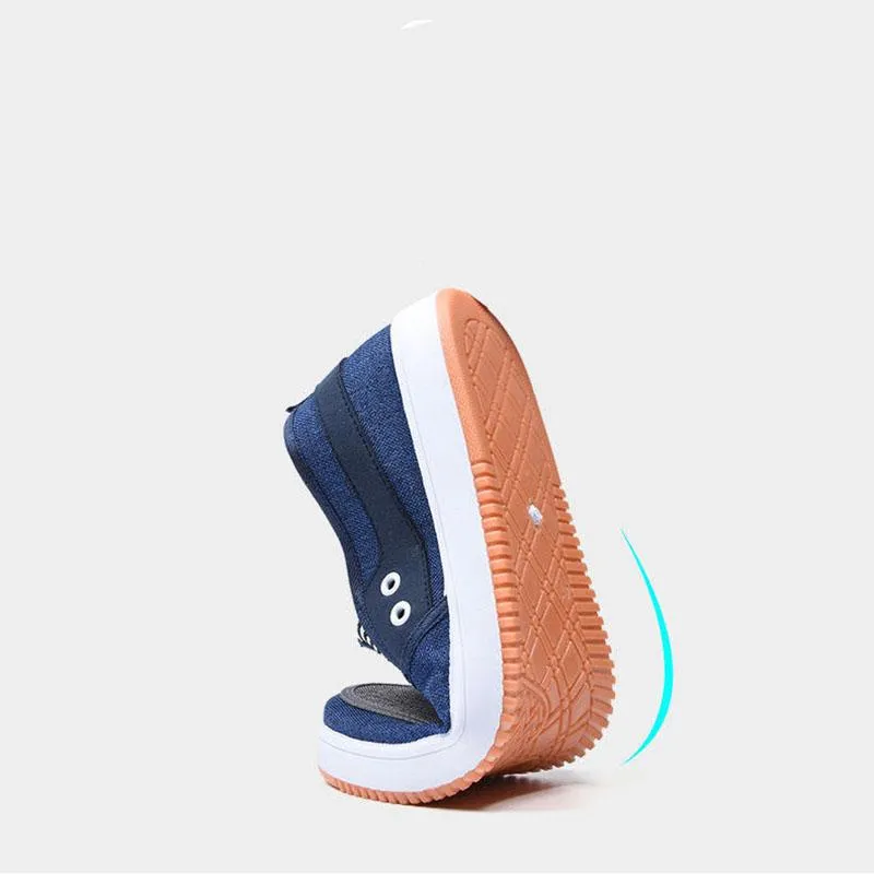 Tendon Bottom Male Old Beijing Cloth Shoes Denim Canvas Shoes Flat Casual Non-slip Wear-resistant Low-top Sneakers