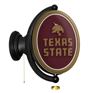 Texas State Bobcats: Original Oval Rotating Lighted Wall Sign