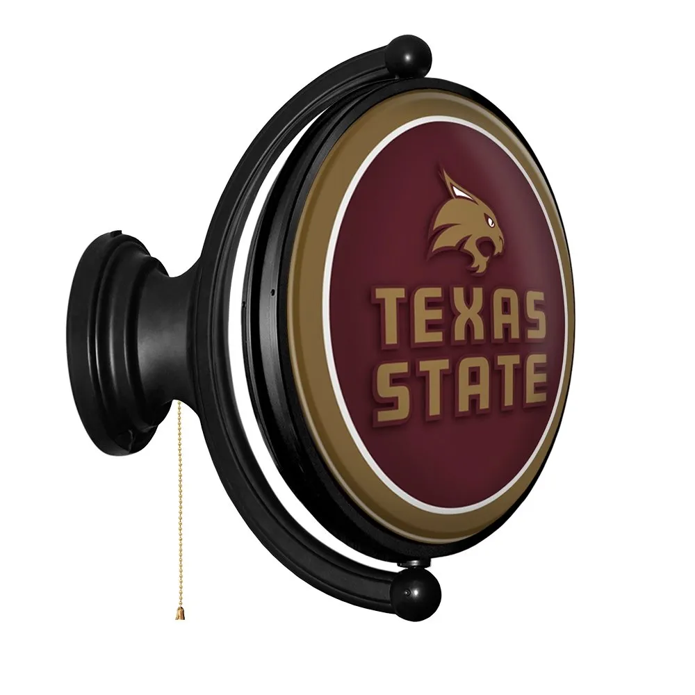 Texas State Bobcats: Original Oval Rotating Lighted Wall Sign