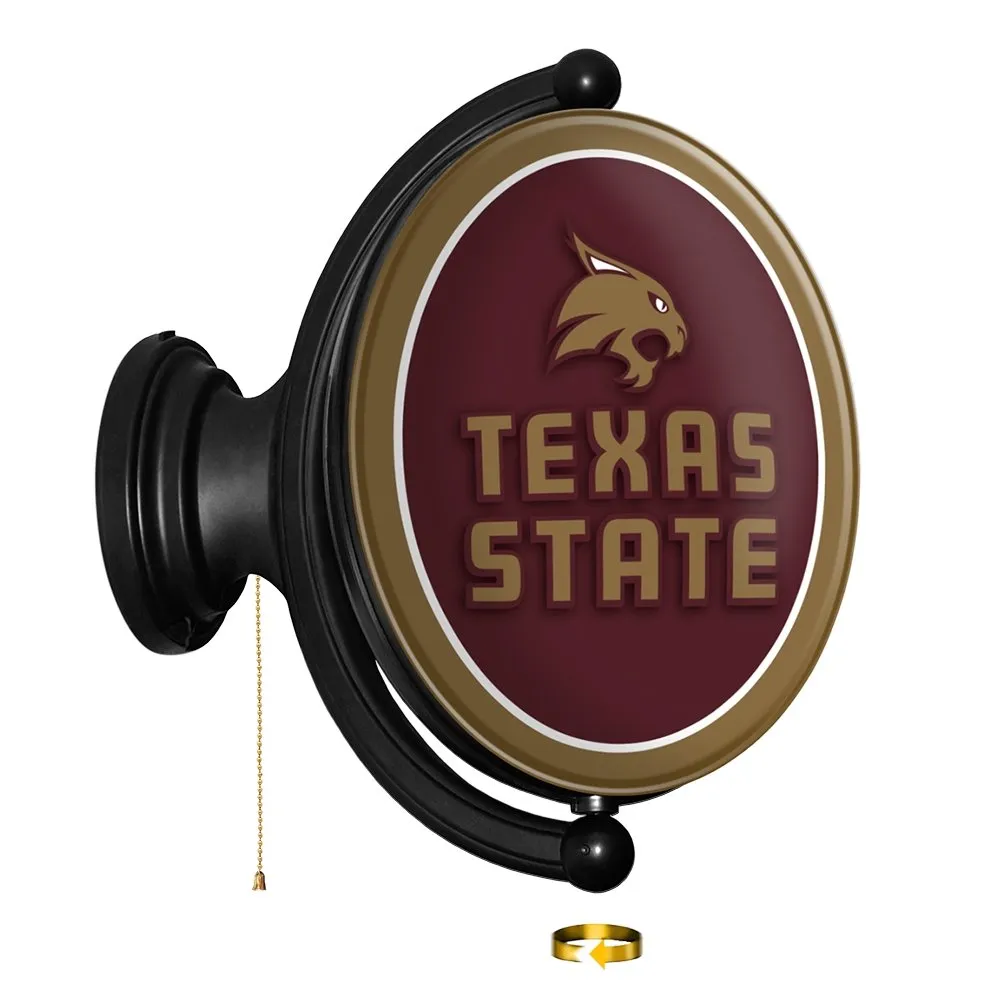 Texas State Bobcats: Original Oval Rotating Lighted Wall Sign