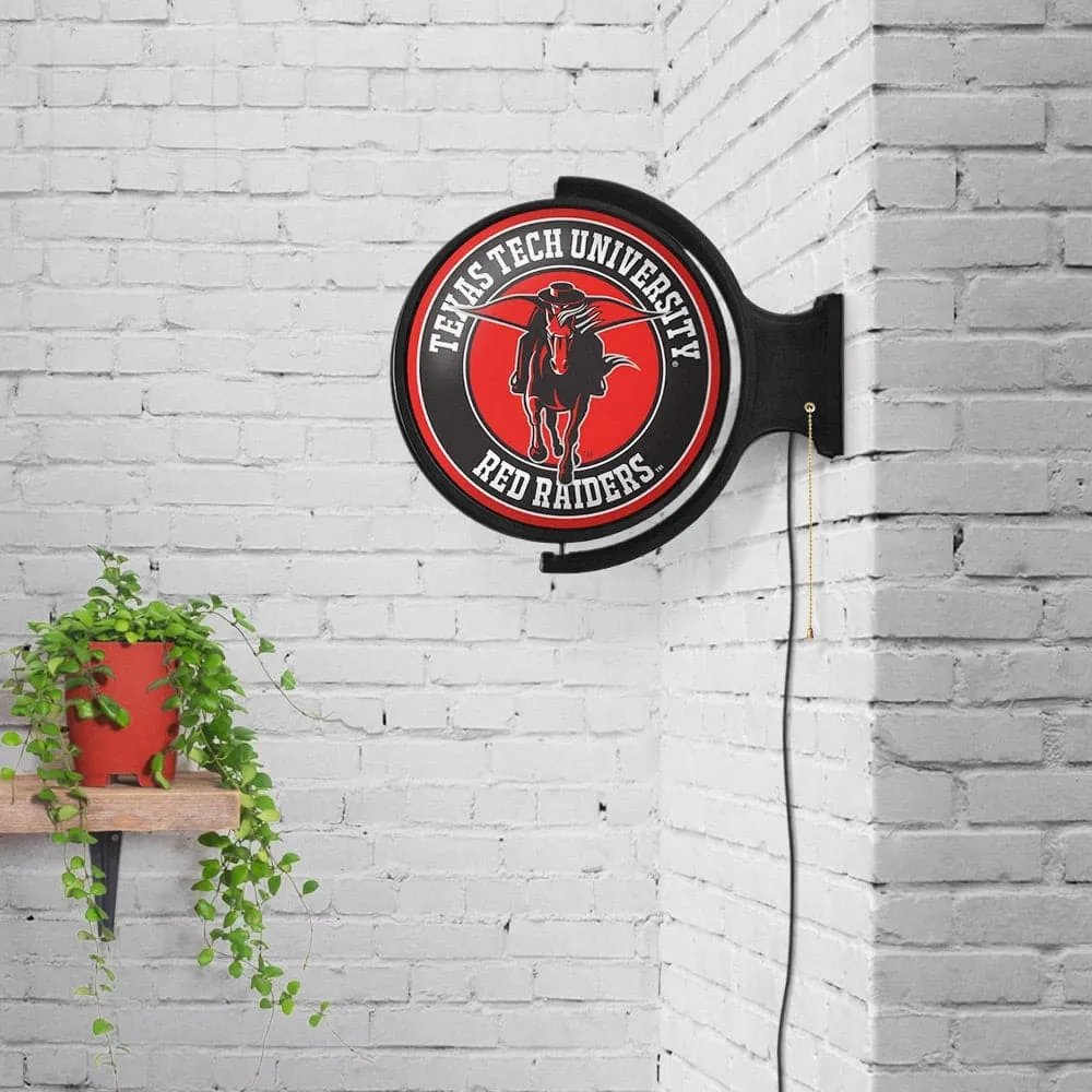 Texas Tech Red Raiders: Masked Rider - Original Round Rotating Lighted Wall Sign