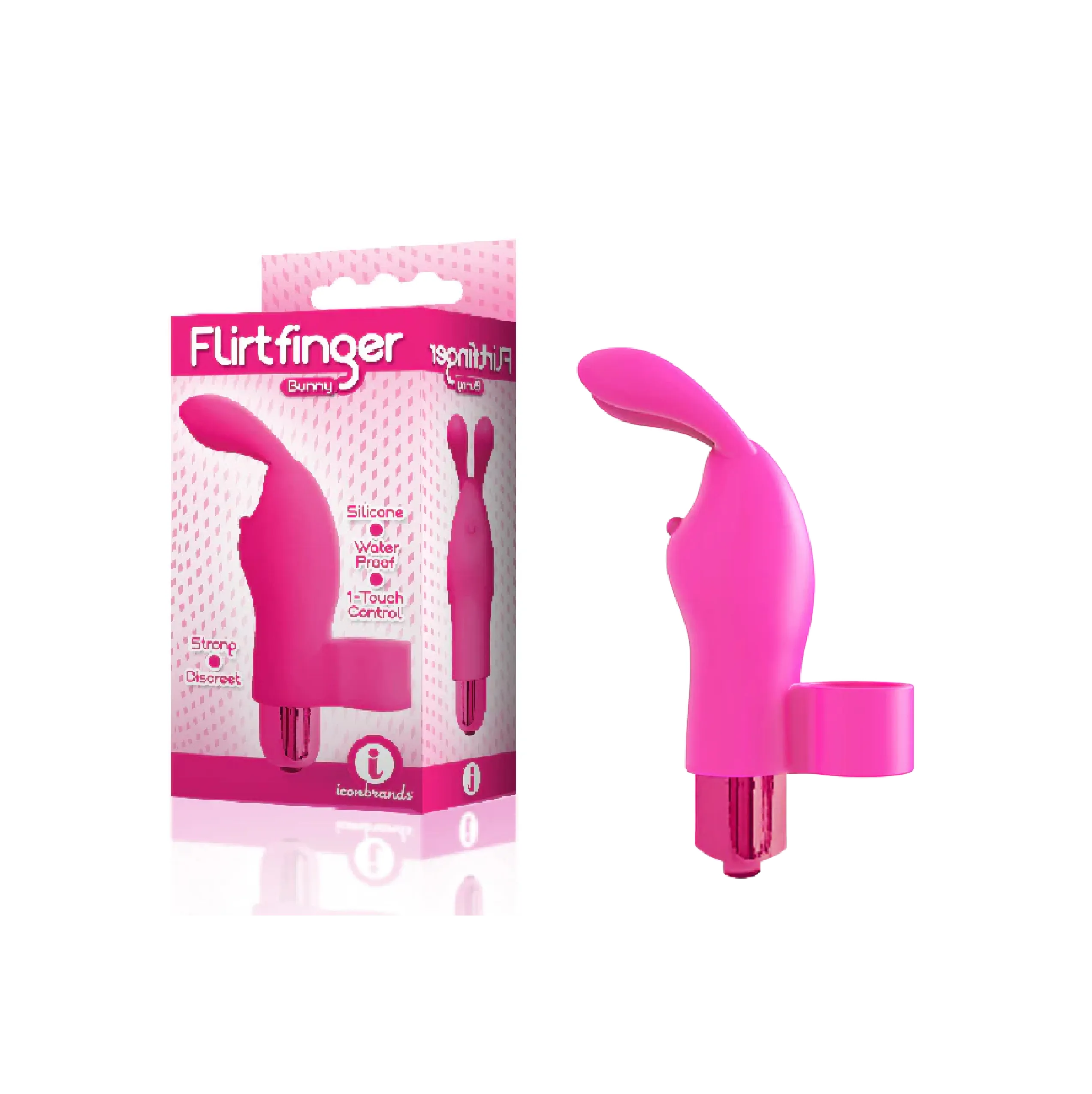 The 9's - Flirt finger Bunny Finger Bullet Vibrators - Pink
