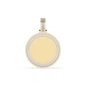 Three-Row Round & Baguette Diamond Memory Pendant