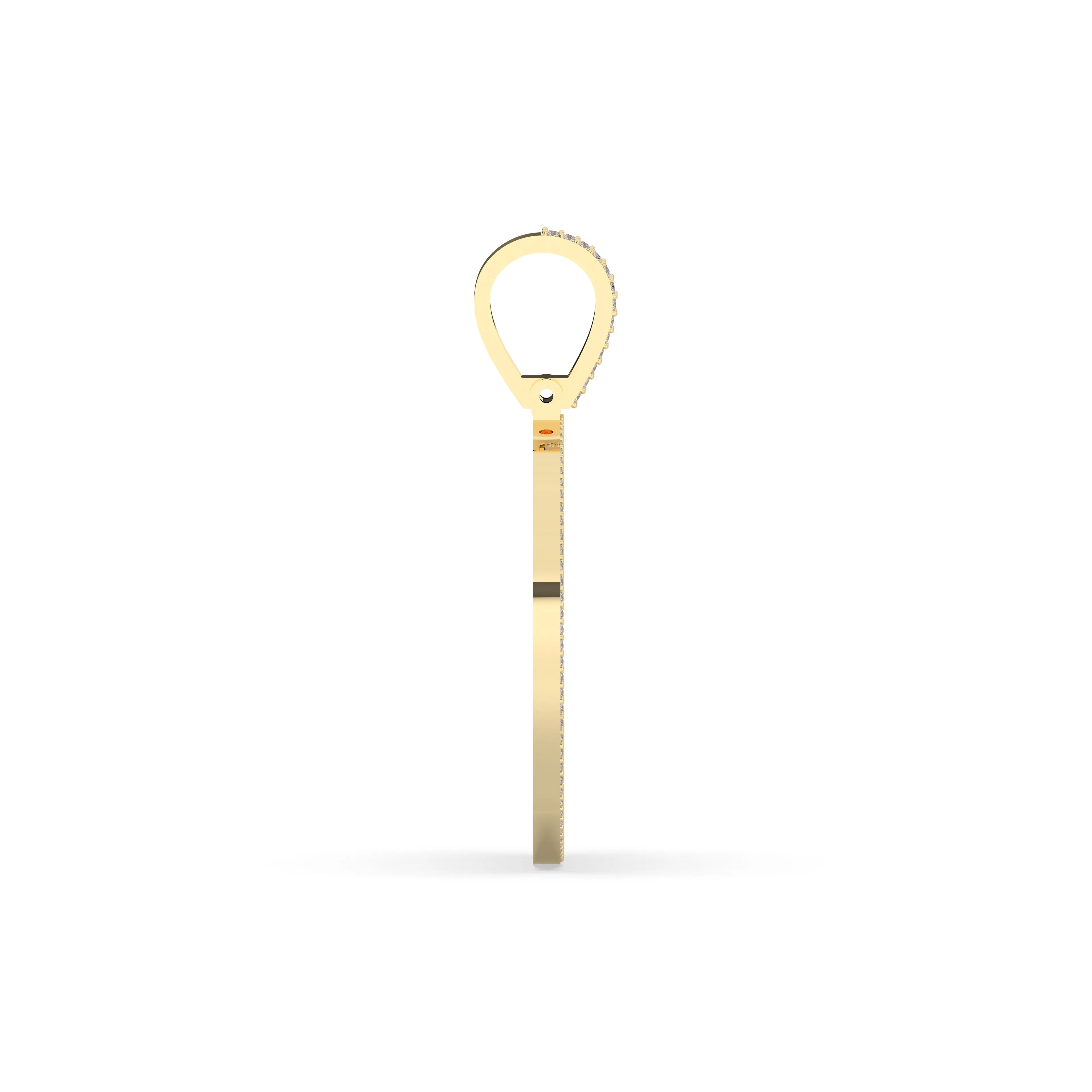 Three-Row Round & Baguette Diamond Memory Pendant