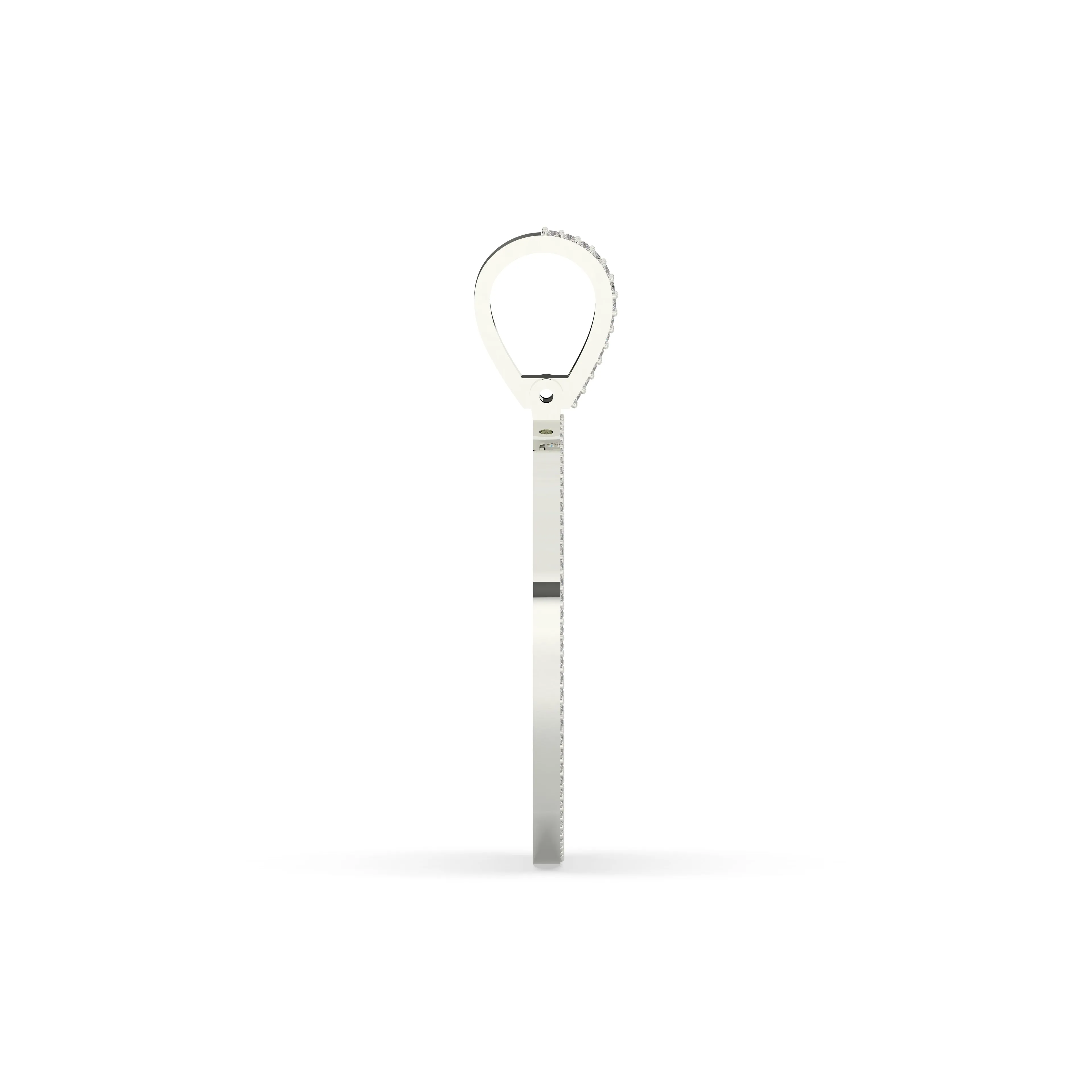 Three-Row Round & Baguette Diamond Memory Pendant
