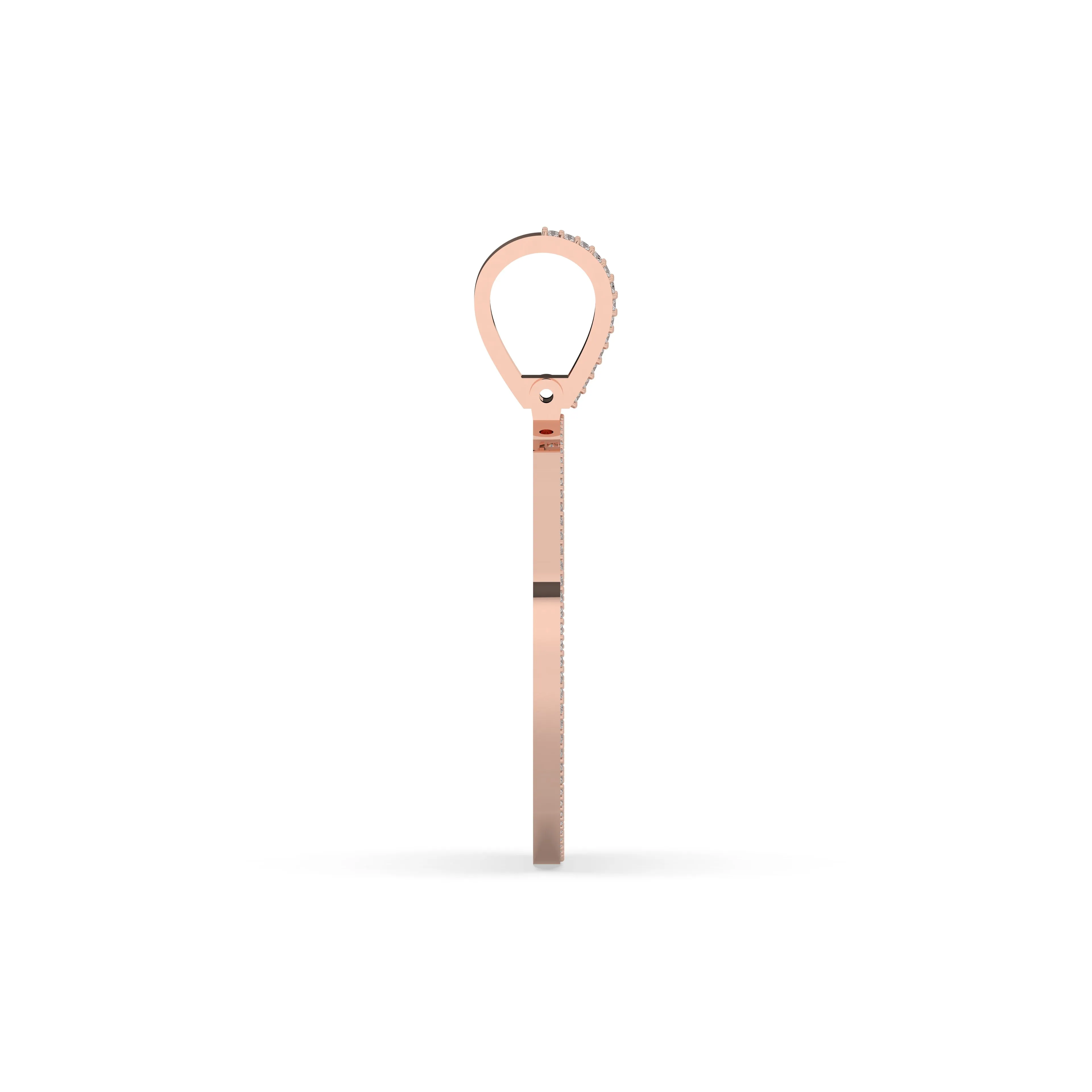 Three-Row Round & Baguette Diamond Memory Pendant