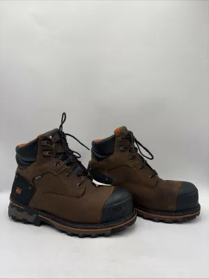 Timberland PRO Men's 6" Boondock Comp Toe Waterproof Work Boots Brown 13W - Very Good