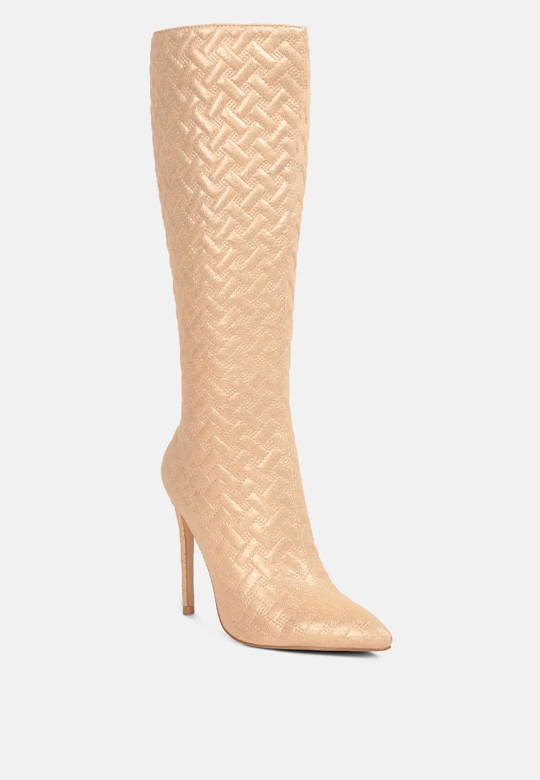 Tinkles Embossed High Heeled Calf Boots By Ruw