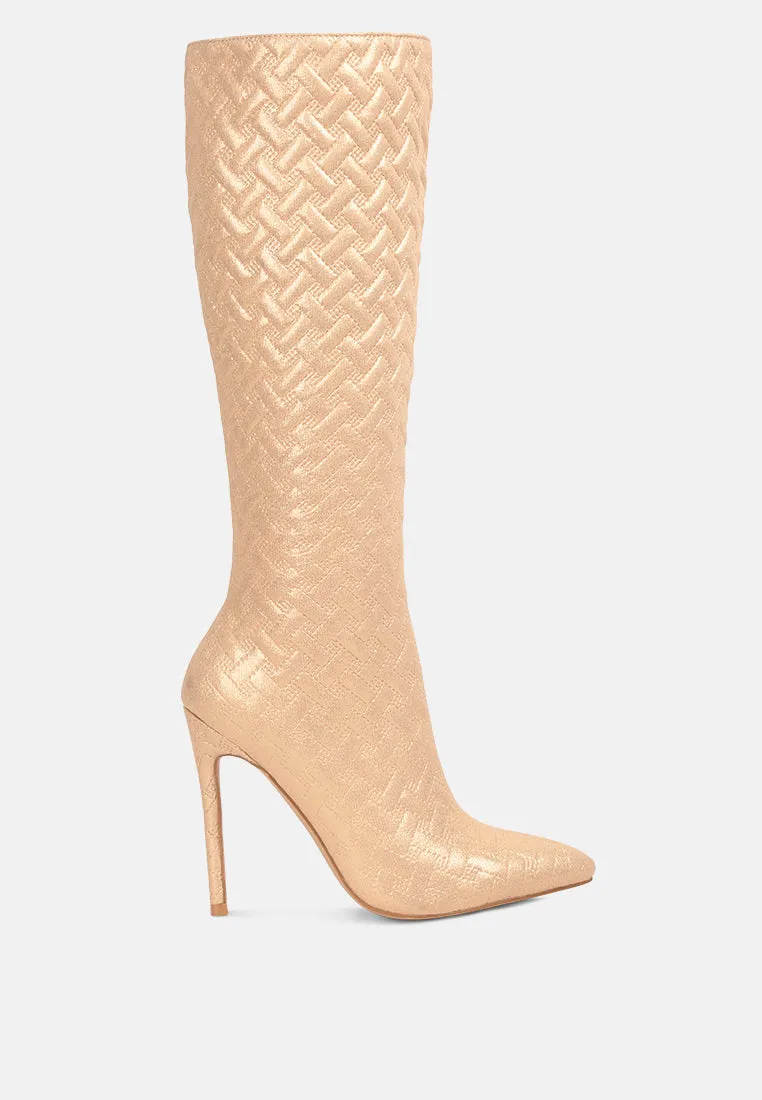 Tinkles Embossed High Heeled Calf Boots By Ruw