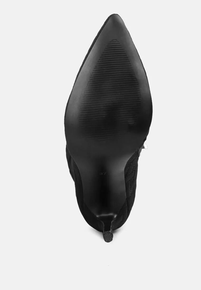 Tinkles Embossed High Heeled Calf Boots By Ruw