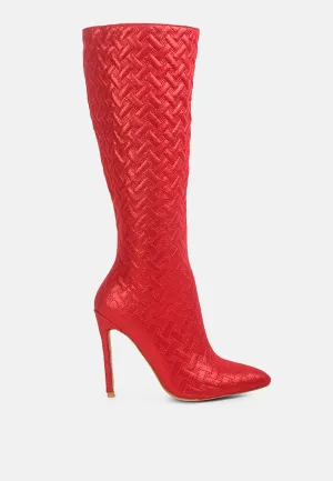 Tinkles Embossed High Heeled Calf Boots By Ruw