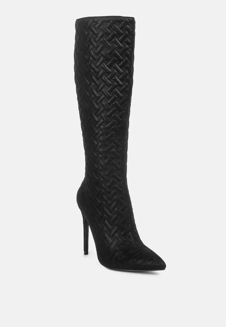 Tinkles Embossed High Heeled Calf Boots By Ruw