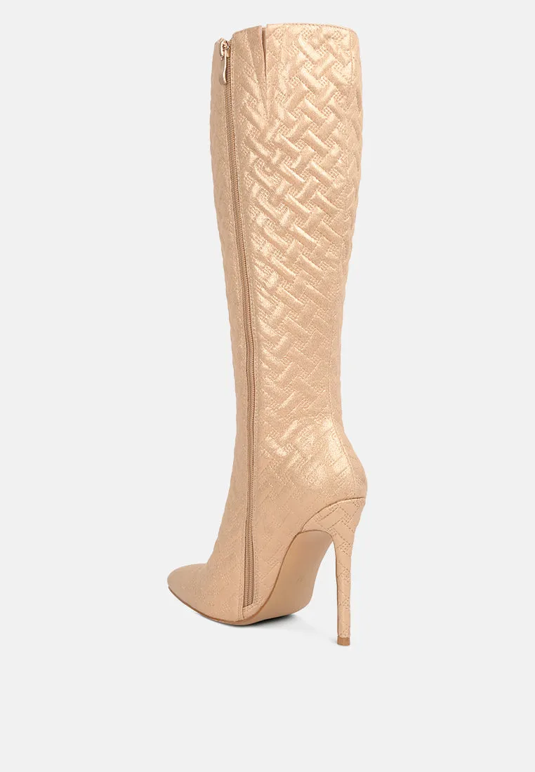Tinkles Embossed High Heeled Calf Boots By Ruw