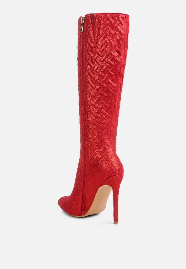 Tinkles Embossed High Heeled Calf Boots By Ruw