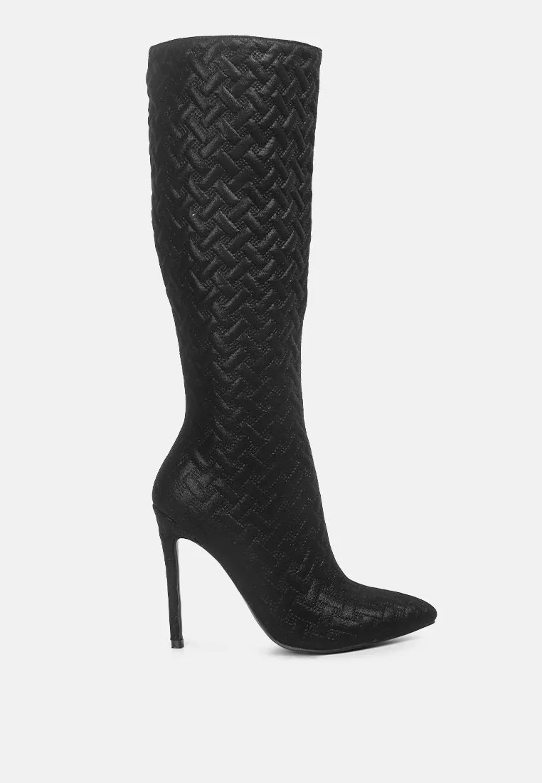 Tinkles Embossed High Heeled Calf Boots By Ruw