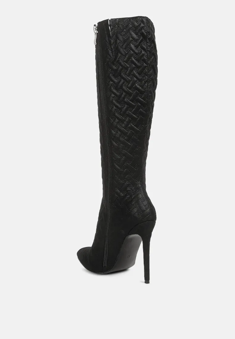 Tinkles Embossed High Heeled Calf Boots By Ruw