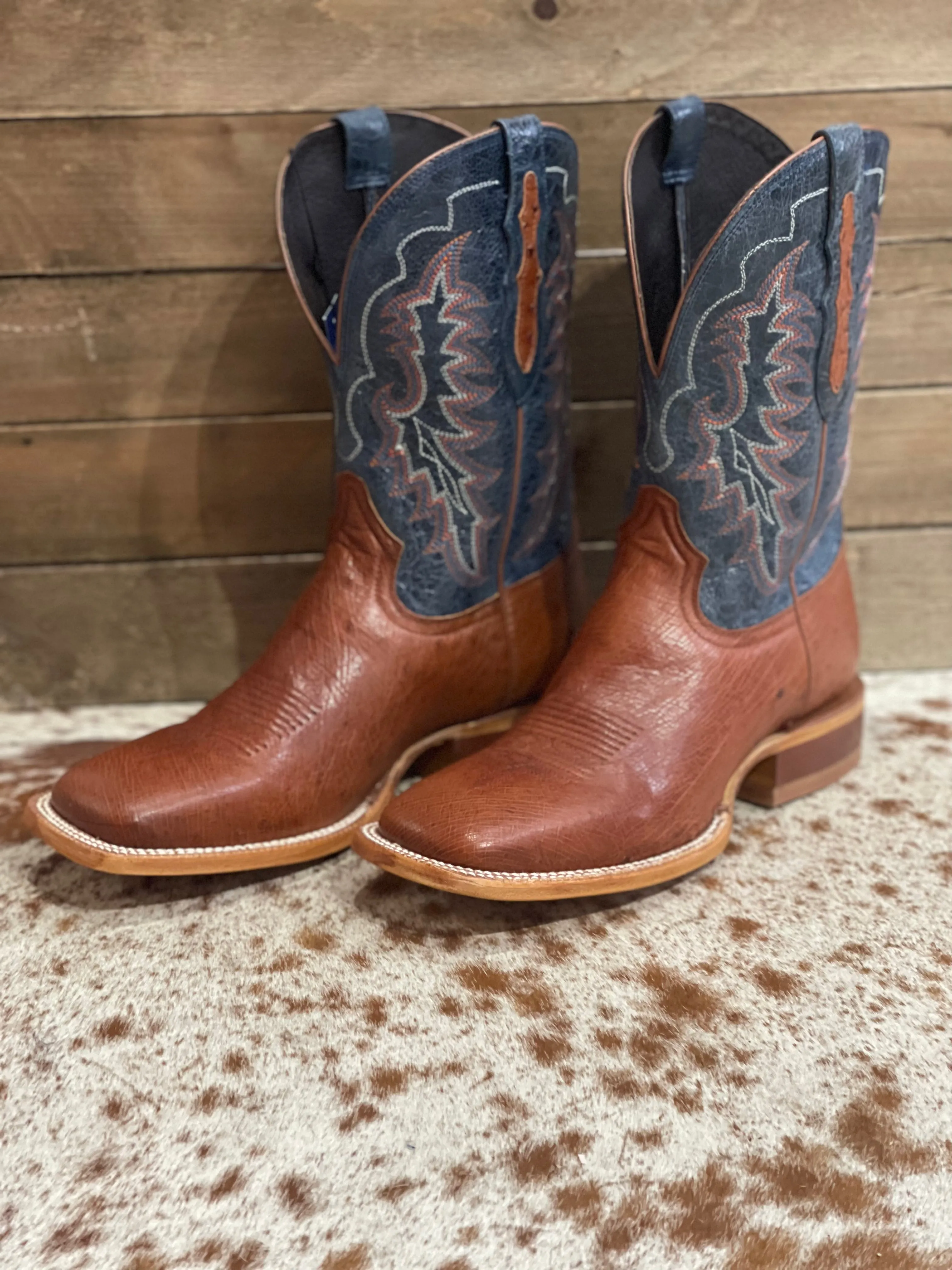 Tony Lama Murillo Brandy Smooth Ostrich Square Toe Boots
