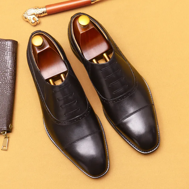 Top Layer Cowhide Men's Leather Shoes Formal Leather Shoes Men's Slip-on Leather Business Oxford Shoes Men's Shoes68872